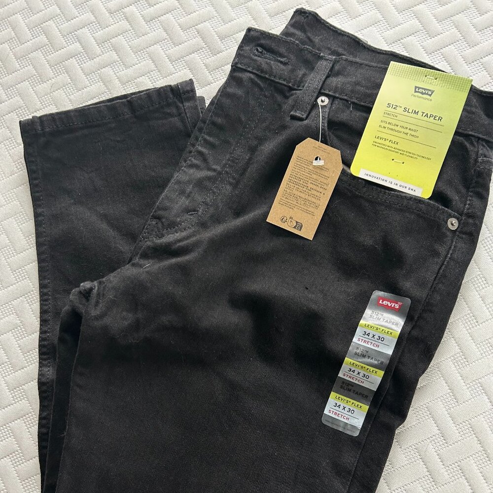 Levi 502 Slim Taper Black Jeans